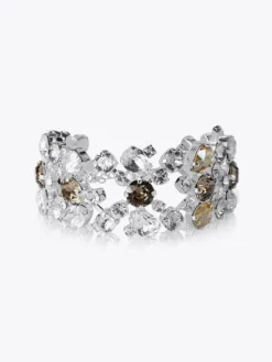Caroline Svedbom - Aurelia Bracelet - Rhodium Greige Silk