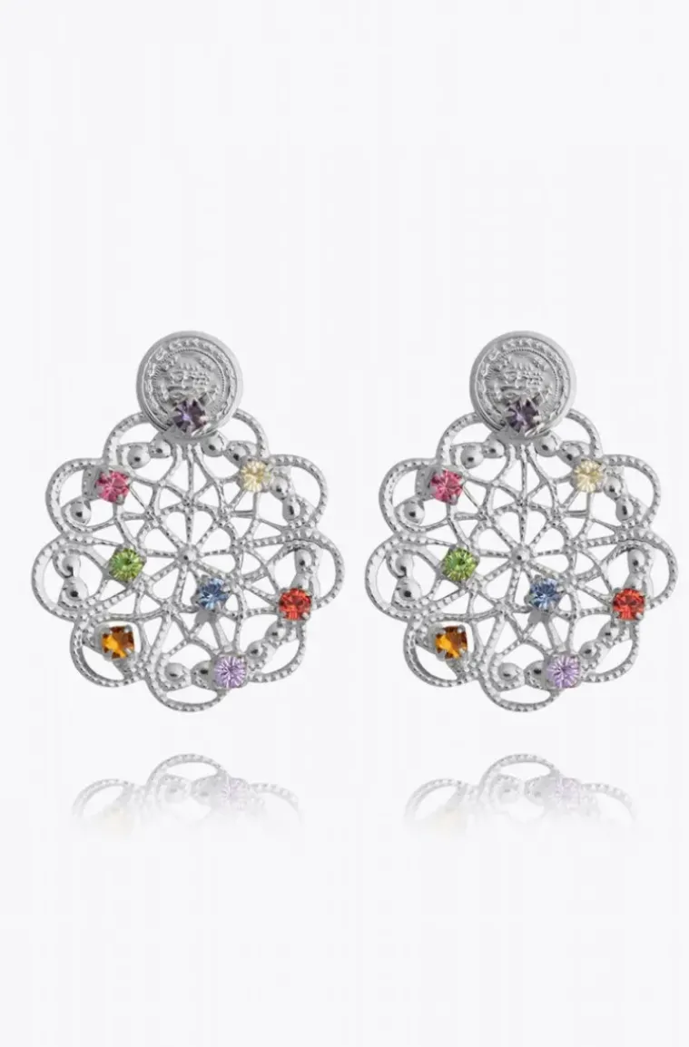 Caroline Svedbom - Bohemian Coin Earring - rhodium rainbow