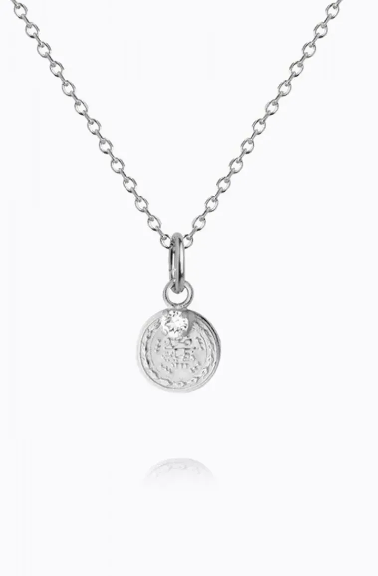 Caroline Svedbom - Bohemian Coin Necklace - Rhodium Crystal