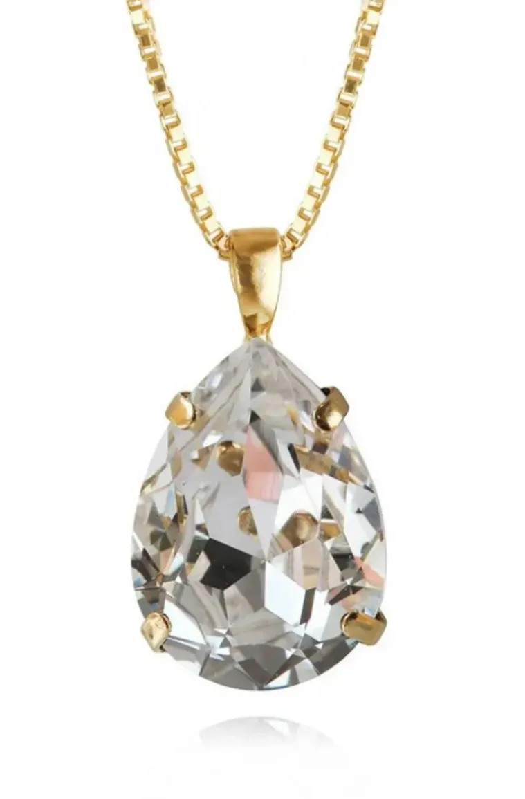 CAROLINE SVEDBOM - Classic Drop Necklace Gold/crystal