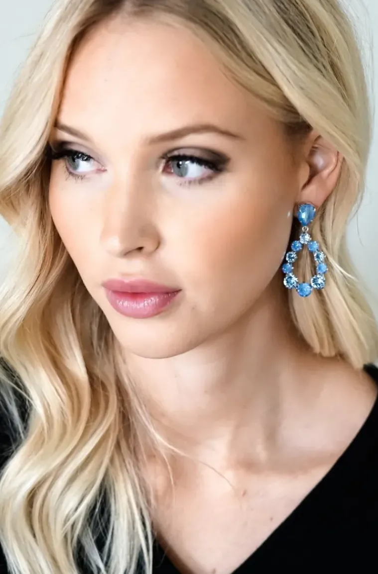 Caroline Svedbom - Delia Earring - Rhodium Ocean Blue