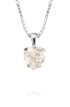 Caroline Svedbom - Heart Necklace - Rhodium Crystal
