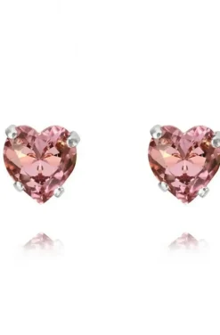 CAROLINE SVEDBOM - HEART STUD EARRING RHODIUM LIGHT AMETHYST