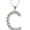 Caroline Svedbom - Letter Necklace C- Rhodium Crystal