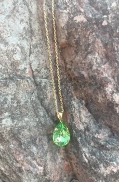 Caroline Svedbom - Mini Drop necklace - Gold Peridot