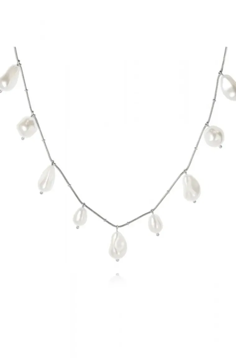 Caroline Svedbom - Olympia Necklace Rhodium Pearl