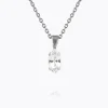 Caroline Svedbom - Petite Navette Necklace Rhodium Crystal