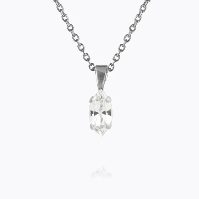 Caroline Svedbom - Petite Navette Necklace Rhodium Crystal