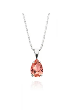Caroline Svedbom - Petite Drop Necklace - Rhodium Rose Peach