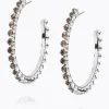 Caroline Svedbom - Siri Large Loop Earring - Rhodium Black Diamond