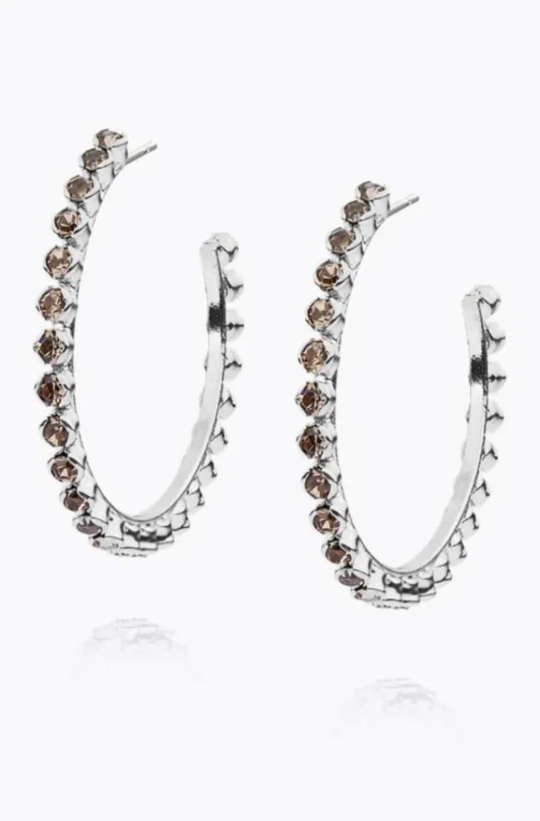 Caroline Svedbom - Siri Large Loop Earring - Rhodium Black Diamond