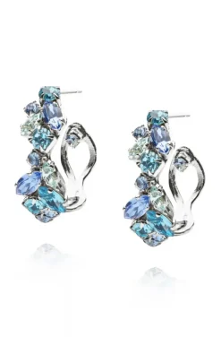 Caroline Svedbom - Stella Loop Earring - Rhodium Blue Combo