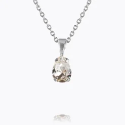 Caroline Svedbom- Petite Drop Nacklace Rhodium Crystal