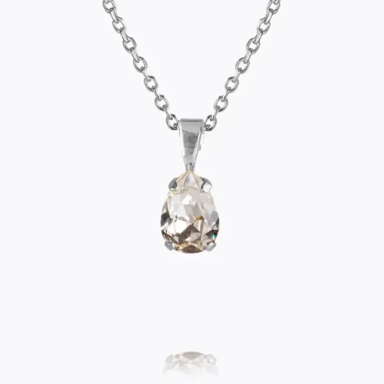 Caroline Svedbom- Petite Drop Nacklace Rhodium Crystal