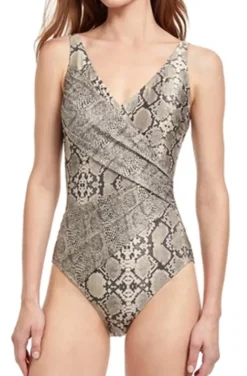 Gottex - Classic Python Safari V-Neck Swimsuit 23PY159