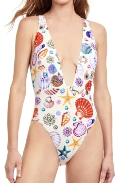 Gottex - Deep Plunge Seashell Swimsuit-23WS011