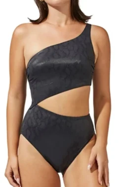 Gottex - Luma Ivy One Shoulder Cut Out Swimsuit Black 23IV059