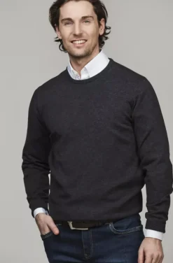 Hansen & Jacob - Crew neck sweater Elbow patch - Grey 05