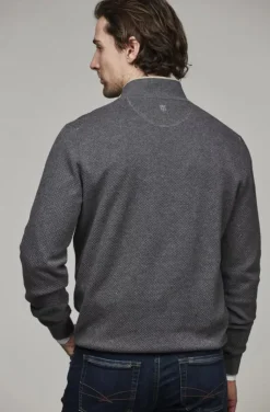 Hansen & Jacob - Half Zip Diamond Knit - Light Grey 09