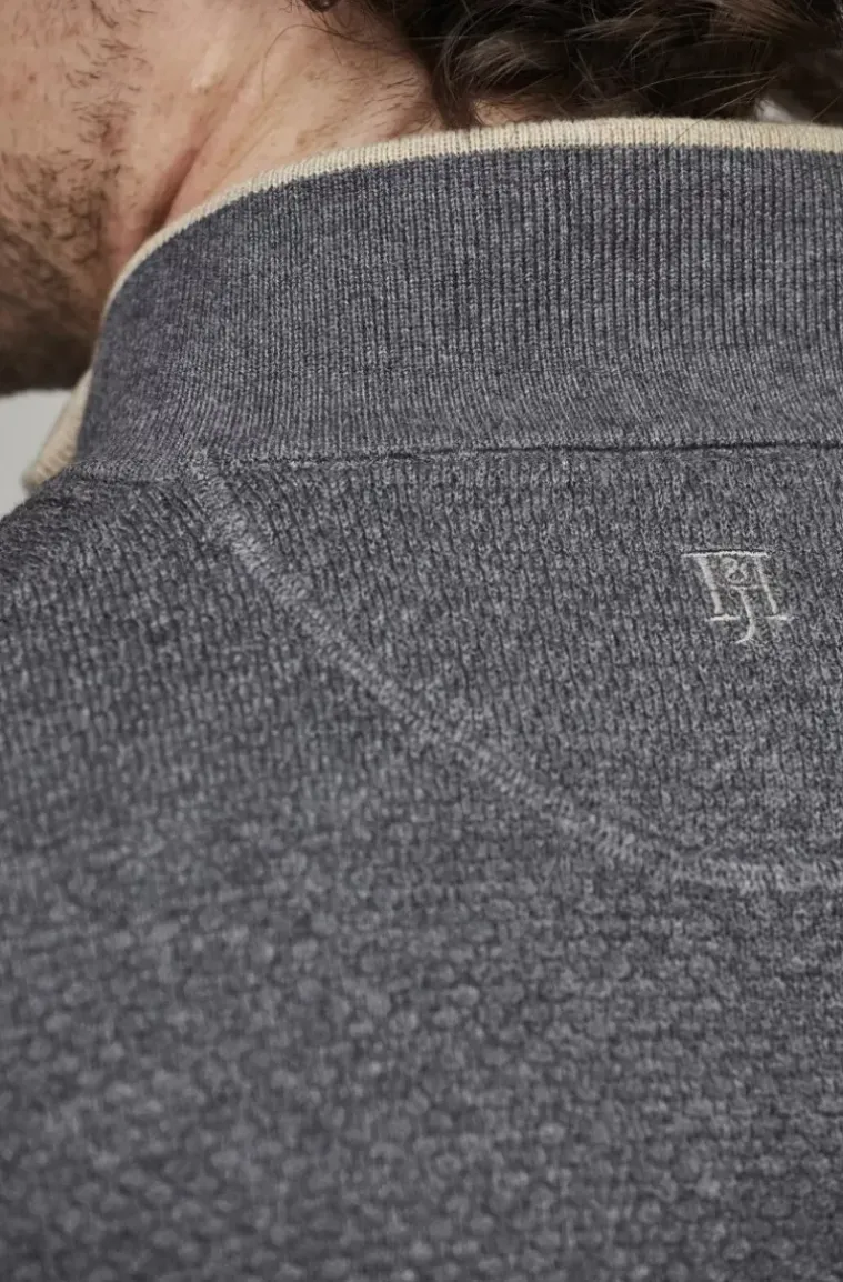 Hansen & Jacob - Half Zip Diamond Knit - Light Grey 09
