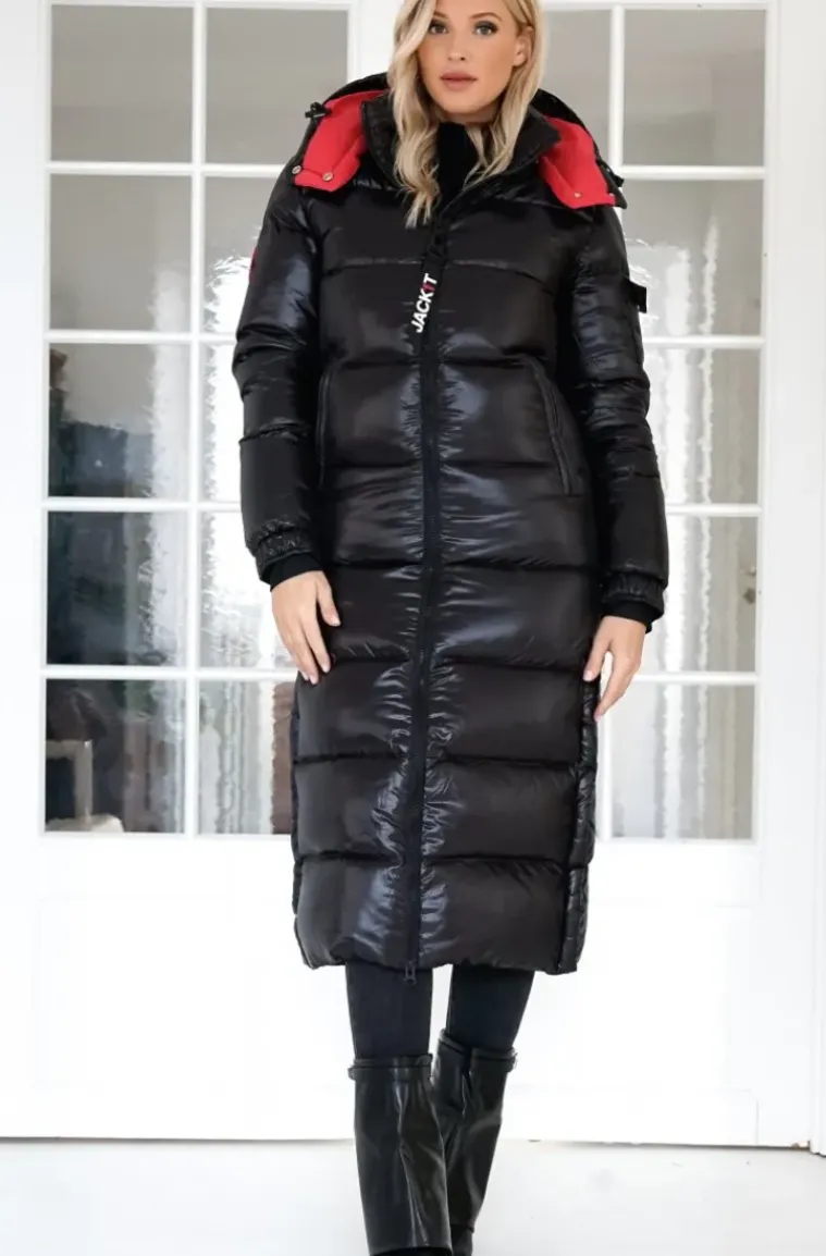 JACK1T - EZ Extra Long Puffer jacket - Black