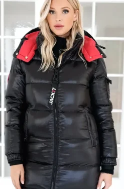 JACK1T - EZ Extra Long Puffer jacket - Black