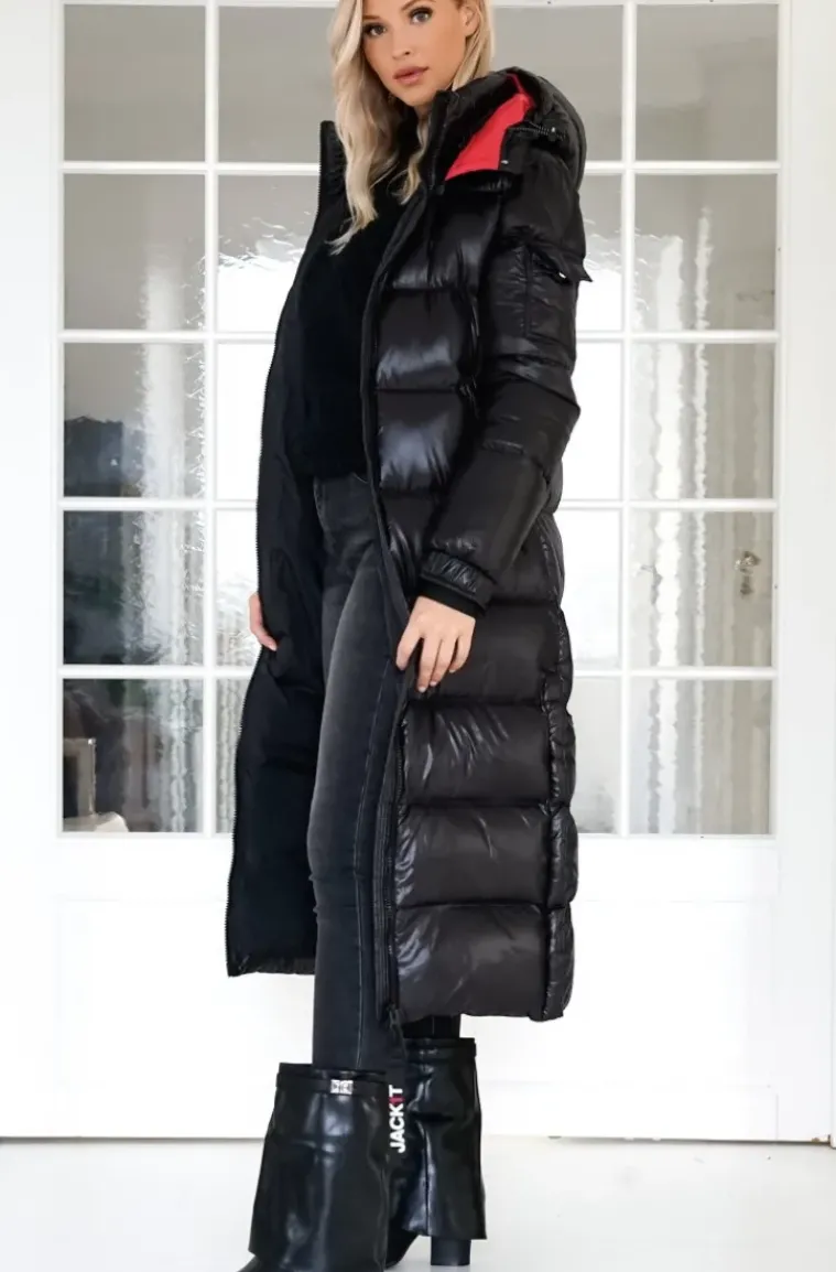 JACK1T - EZ Extra Long Puffer jacket - Black