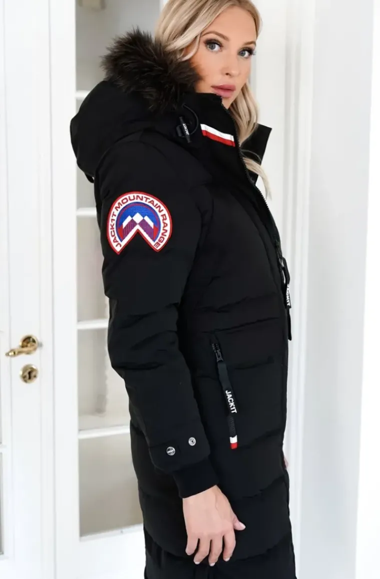 JACK1T - Neo Mountain Parka Extra Long - Black/Dark Bear