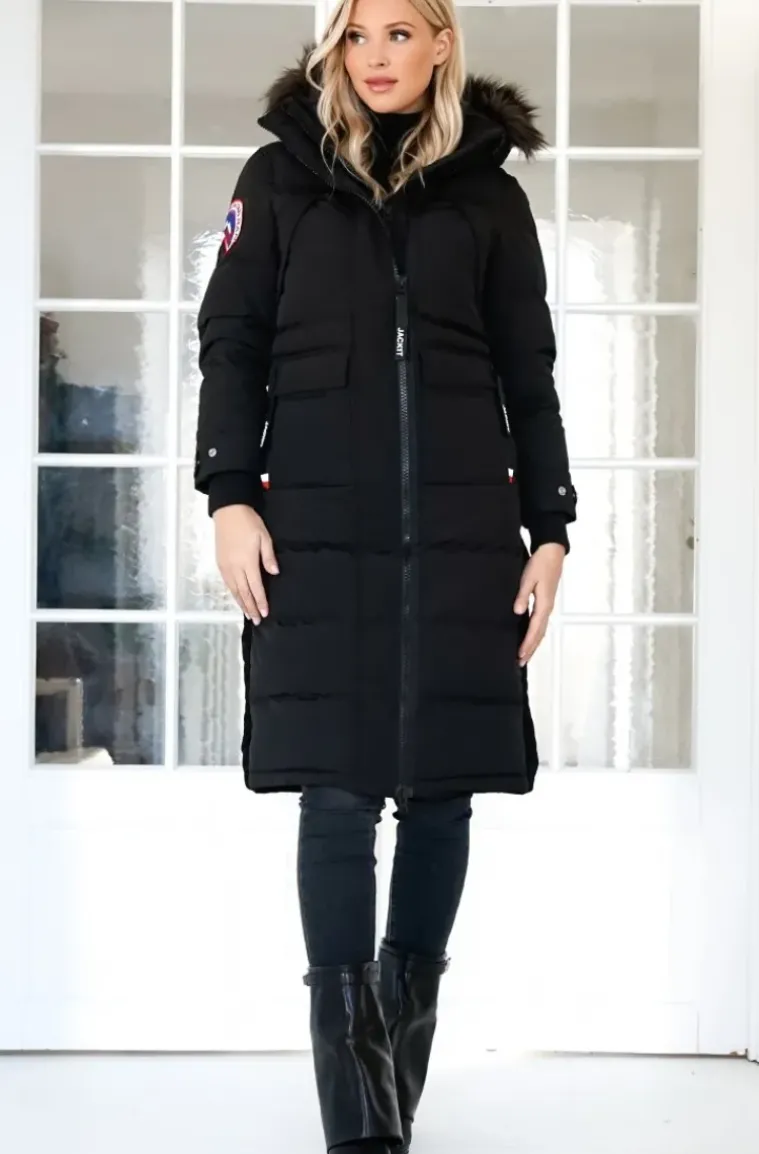 JACK1T - Neo Mountain Parka Extra Long - Black/Dark Bear