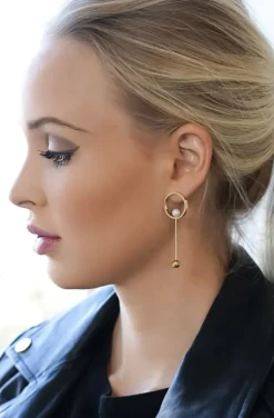 Jane & Sophie - Circle pearl earring gold