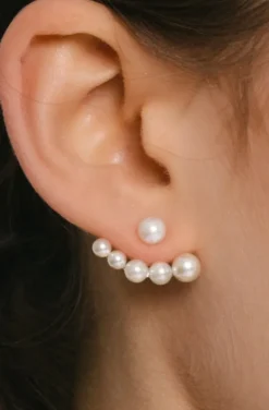 Jane & Sophie - Jacket Earring Pearl Silver