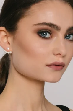 Jane & Sophie - Jacket Earring Pearl Silver