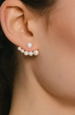 Jane & Sophie - Jacket earring gold pearl