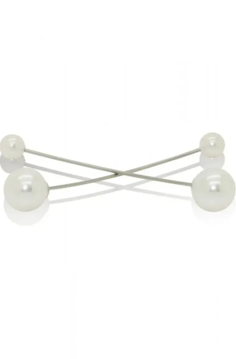 Jane & Sophie - Pearl long ear cuff silver
