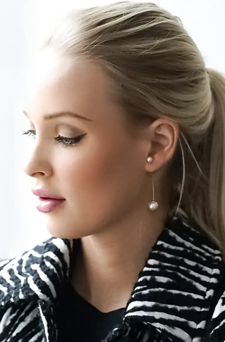 Jane & Sophie - Pearl long ear cuff gold