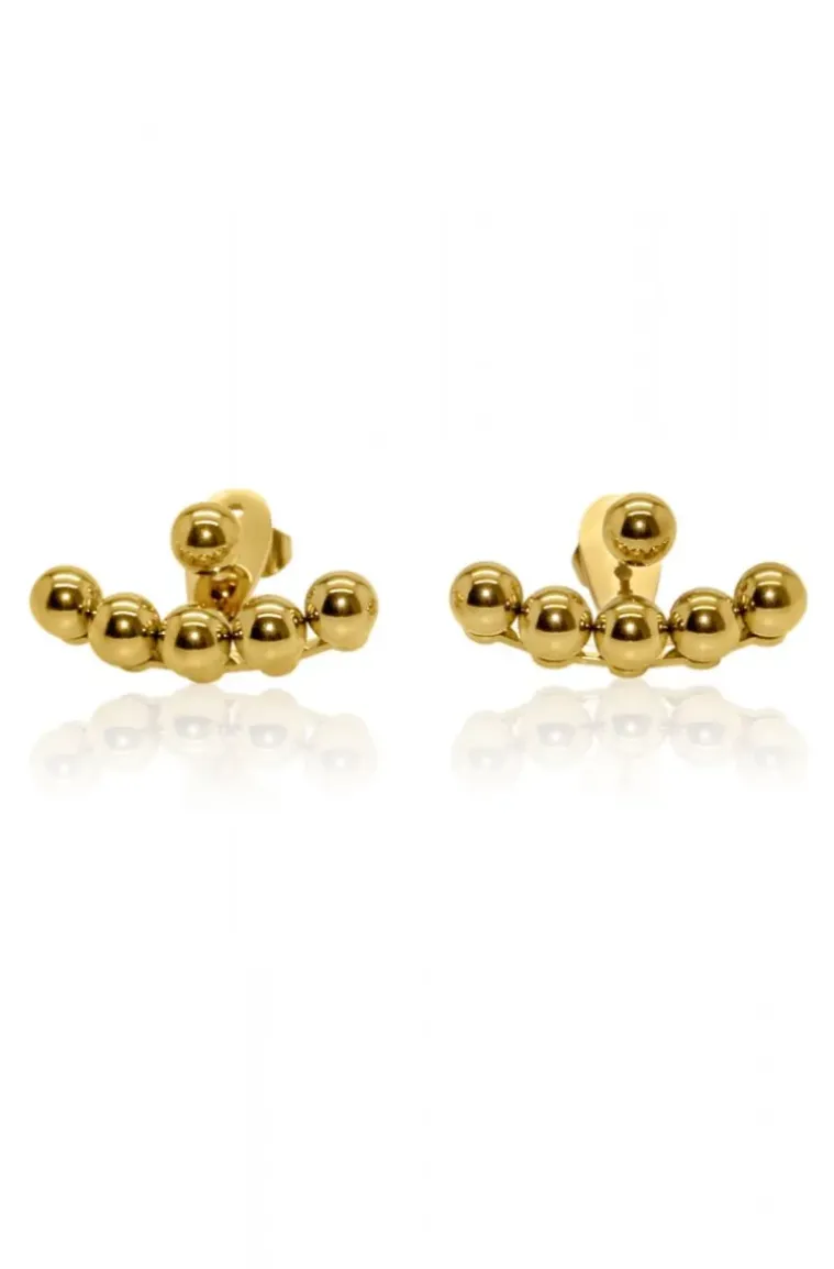 Jane and Sophie - Ball Jacket Earring - Gold