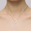 Jane and Sophie - Plain Crystal Necklace Silver