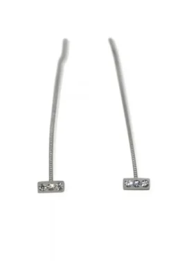 Jane and Sophie - Plain Crystal Earrings Silver