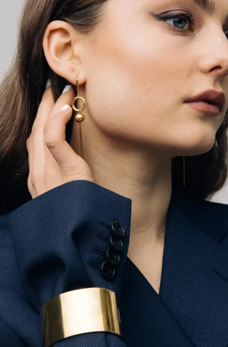 Jane and Sophiie - Circle Pin Earring - Gold