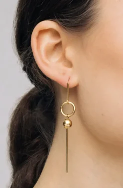 Jane and Sophiie - Circle Pin Earring - Gold