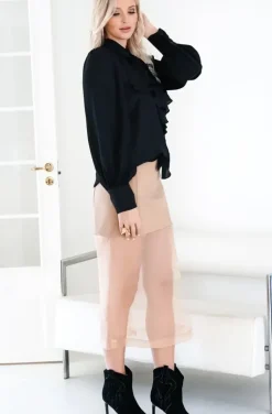 MeiMeiJ - Skirt with mesh MA32SK - tan