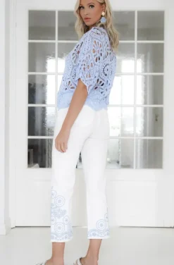 Mixed Brand - Embroidered Jeans 4531 - White
