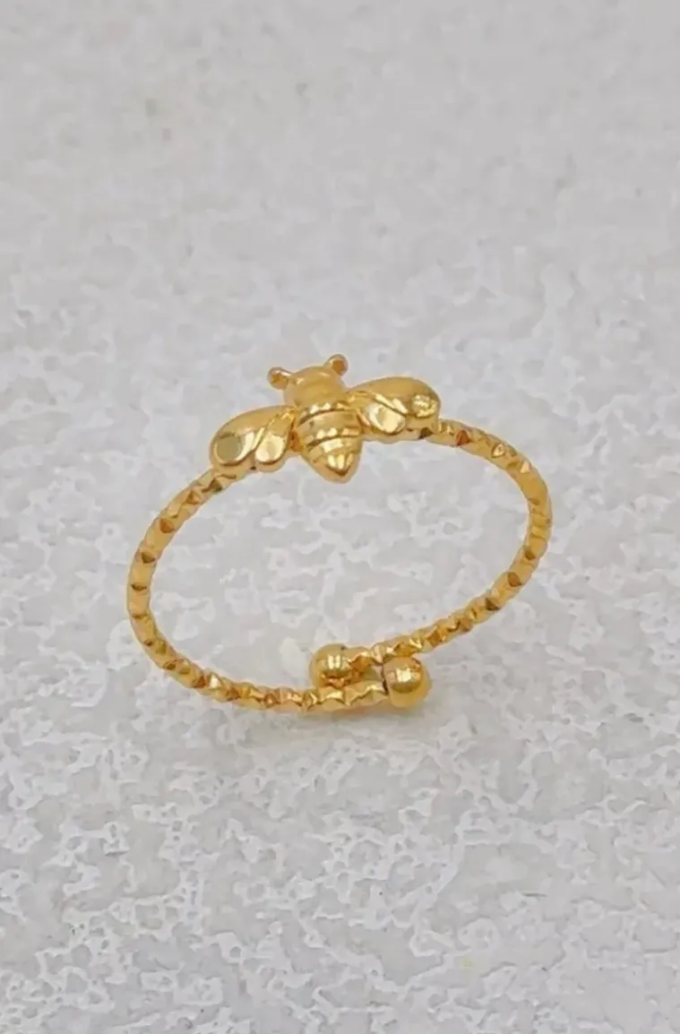 Mixed Brands - Adjustable Ring Bee BA157 - Gold