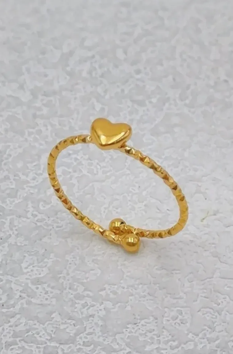 Mixed Brands - Adjustable Ring Heart BA159 - Gold