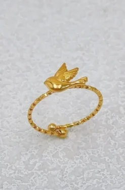 Mixed Brands - Adjustable Ring Bird BA160 - Gold