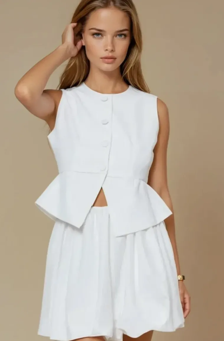 Mixed Brands - Ballon Skirt Short 2597 - White