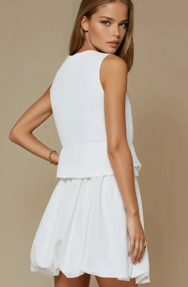 Mixed Brands - Ballon Skirt Short 2597 - White