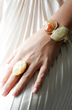Mixed Brands - Bangle with 2 stones 550 - Champagne