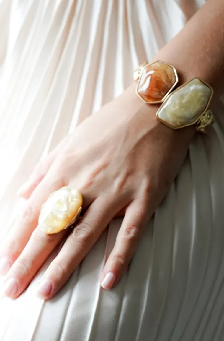 Mixed Brands - Bangle with 2 stones 550 - Champagne