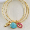 Mixed Brands - Bangle with charms seashells DDBR15 - gold